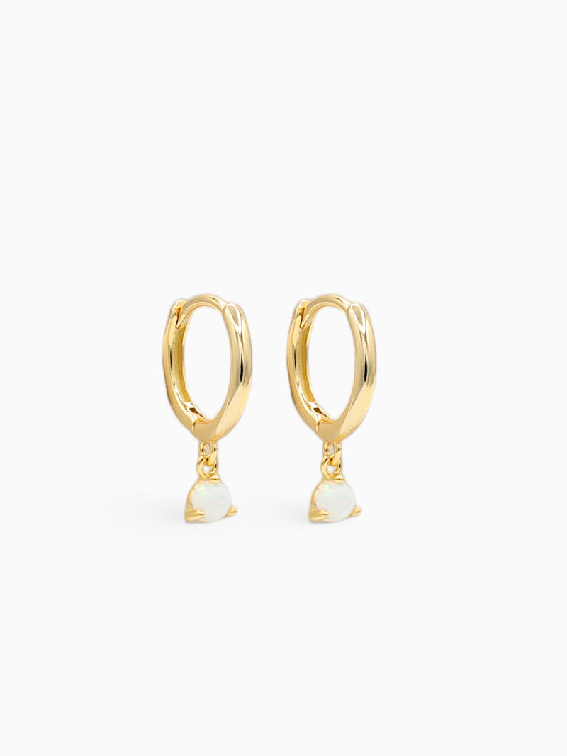 ANGEL CHARM HOOPS - OPAL