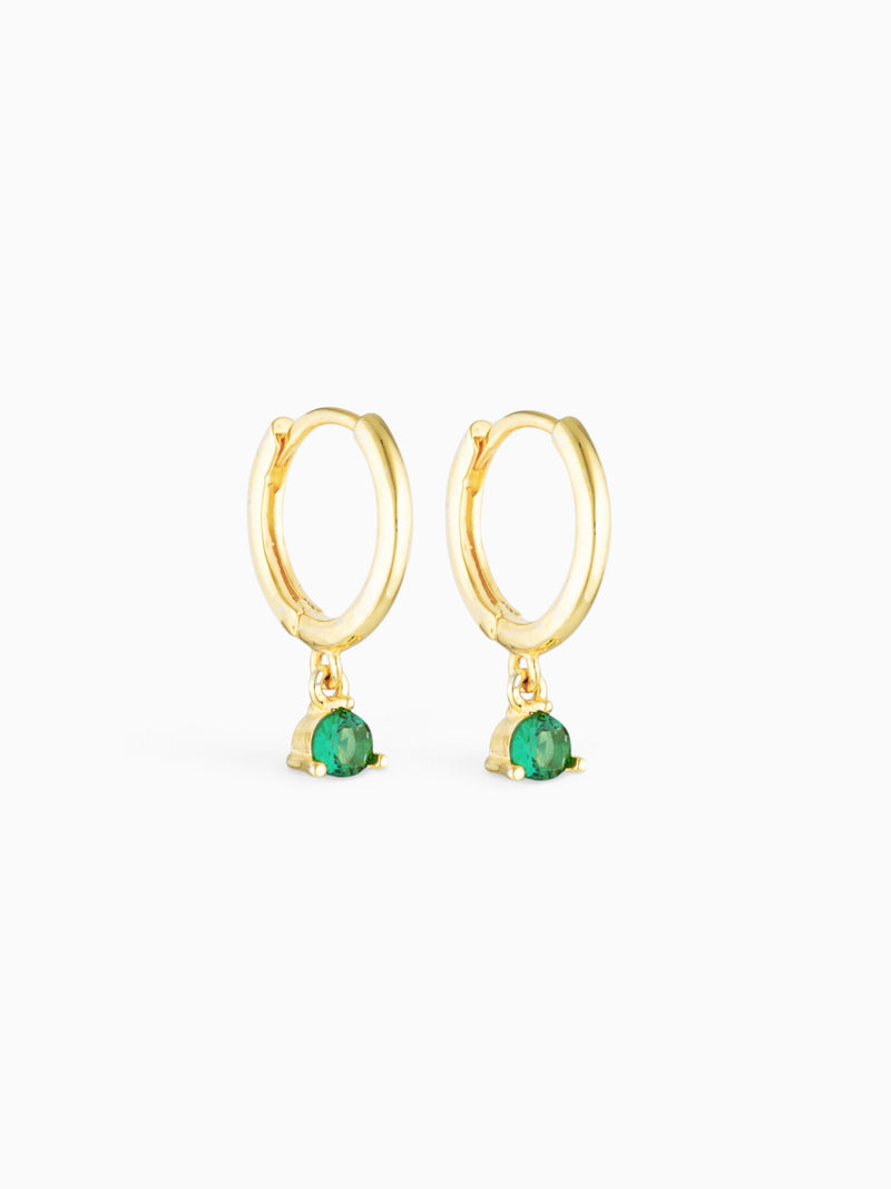 ANGEL CHARM HOOPS - EMERALD