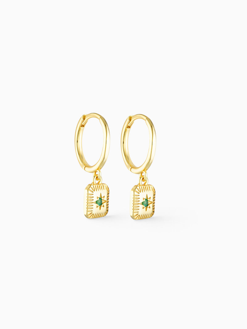 BLOOM CHARM HOOPS - EMERALD