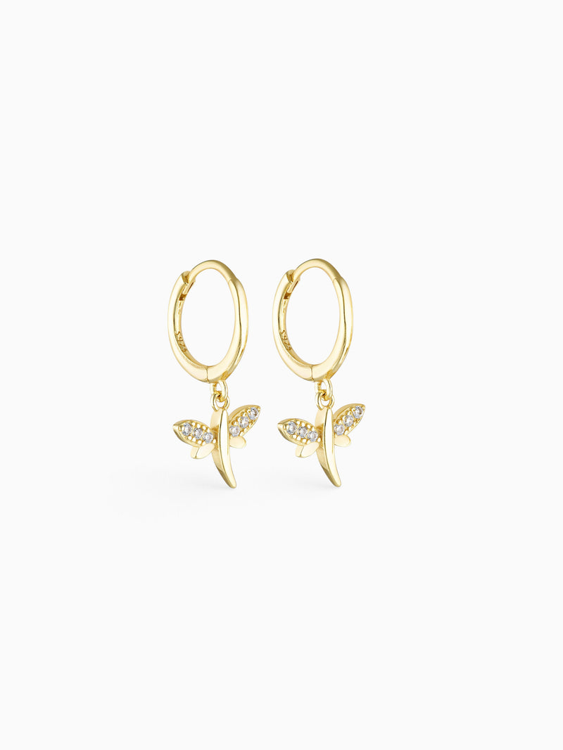 DRAGONFLY CHARM HOOPS