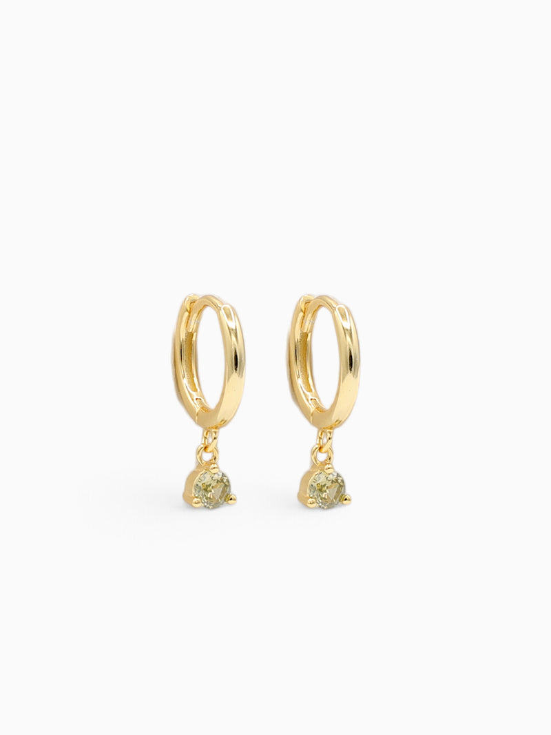 ANGEL CHARM HOOPS - PERIDOT
