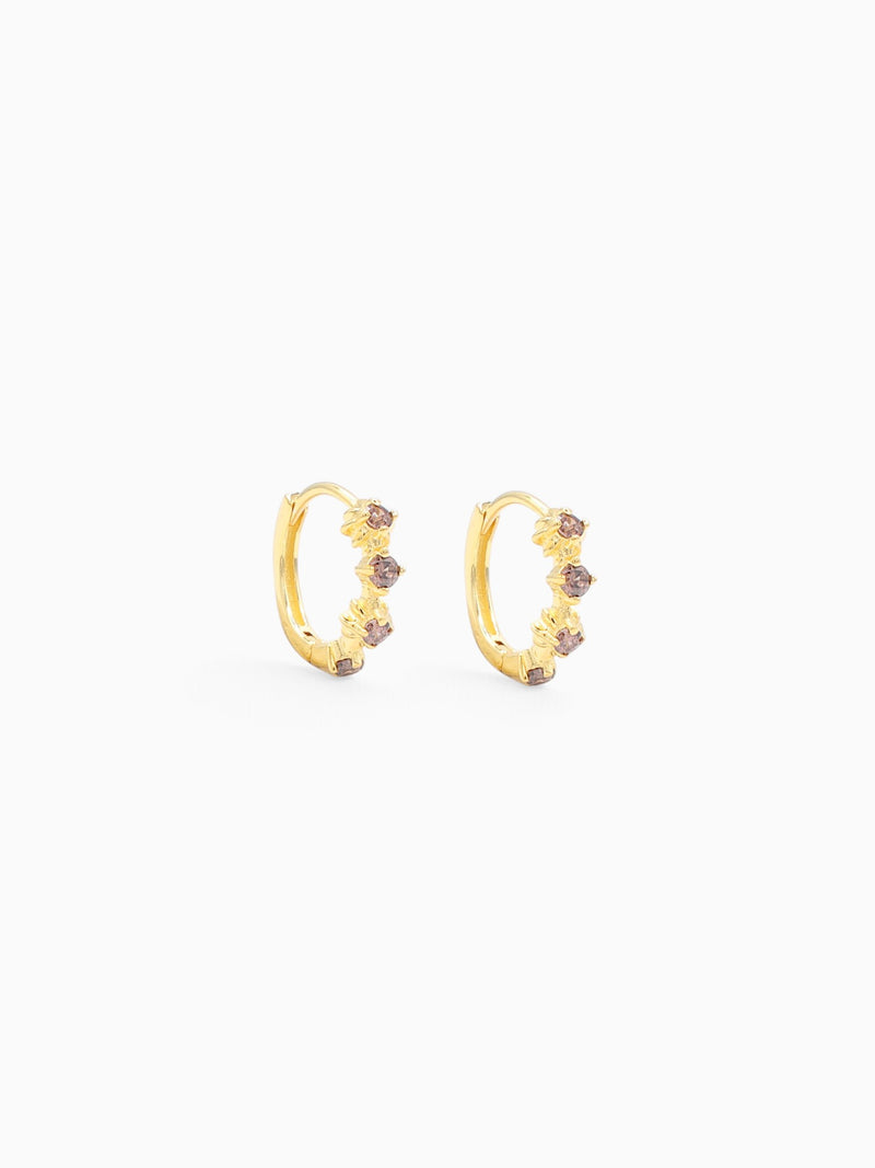 ELLE HOOPS - SMOKY QUARTZ