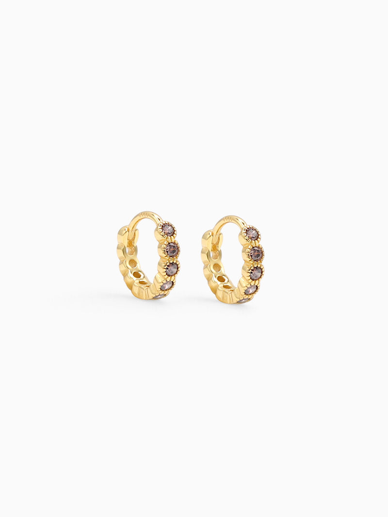 ELOWEN HOOPS - SMOKY QUARTZ