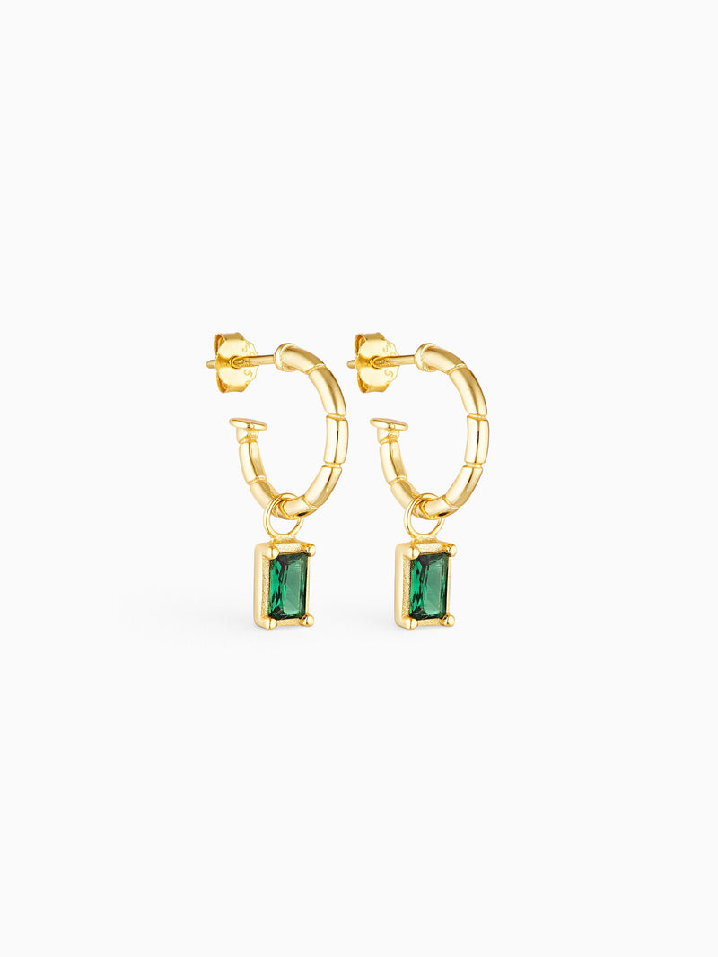 EXTORIA CHARM HOOPS - EMERALD
