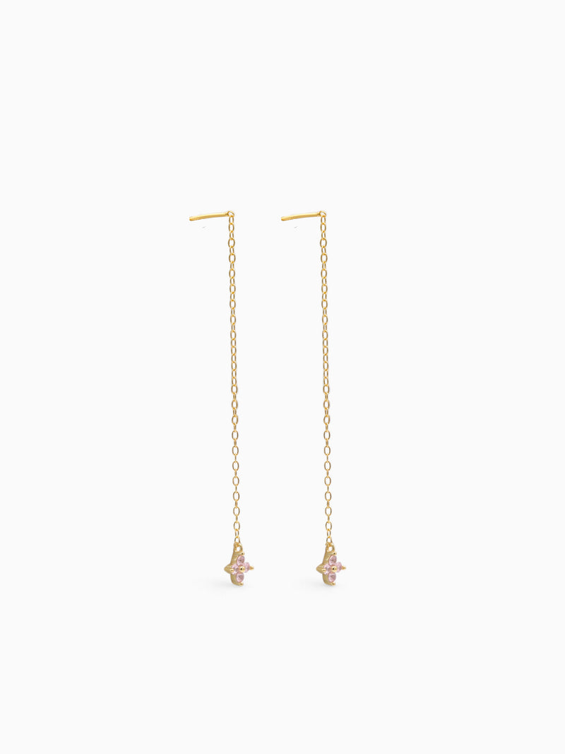 FLOWER EARRINGS - PINK TOURMALINE
