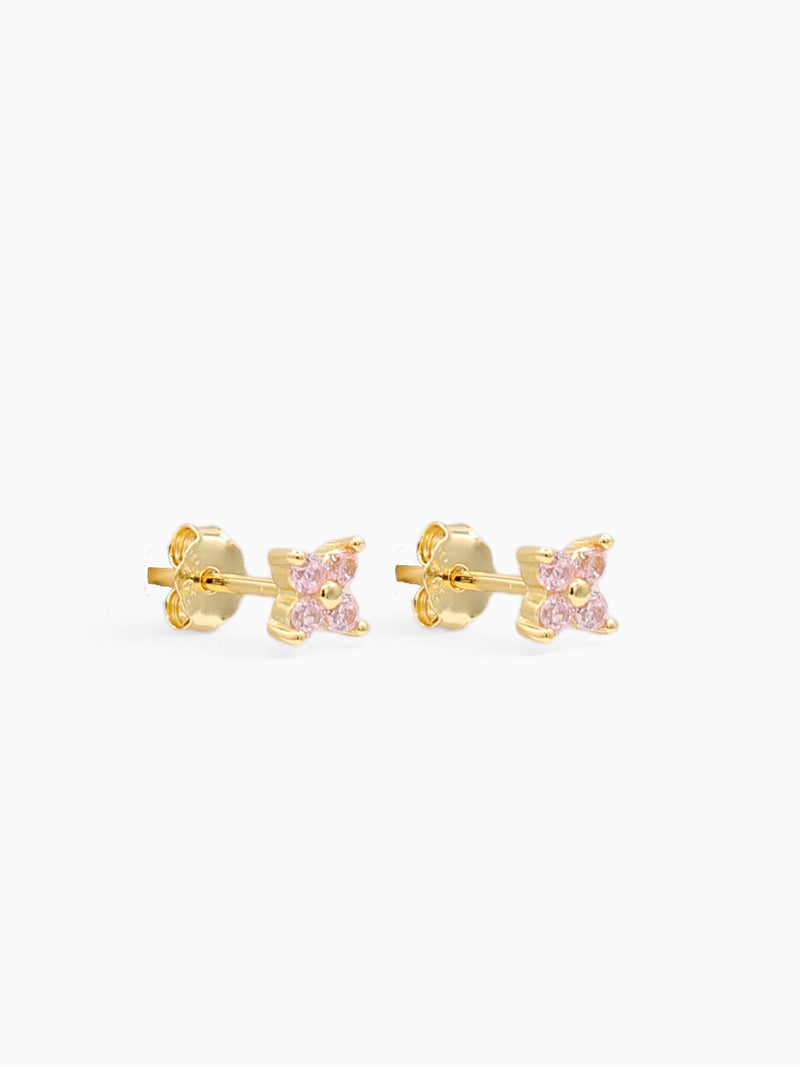 FLOWER STUDS - PINK TOURMALINE
