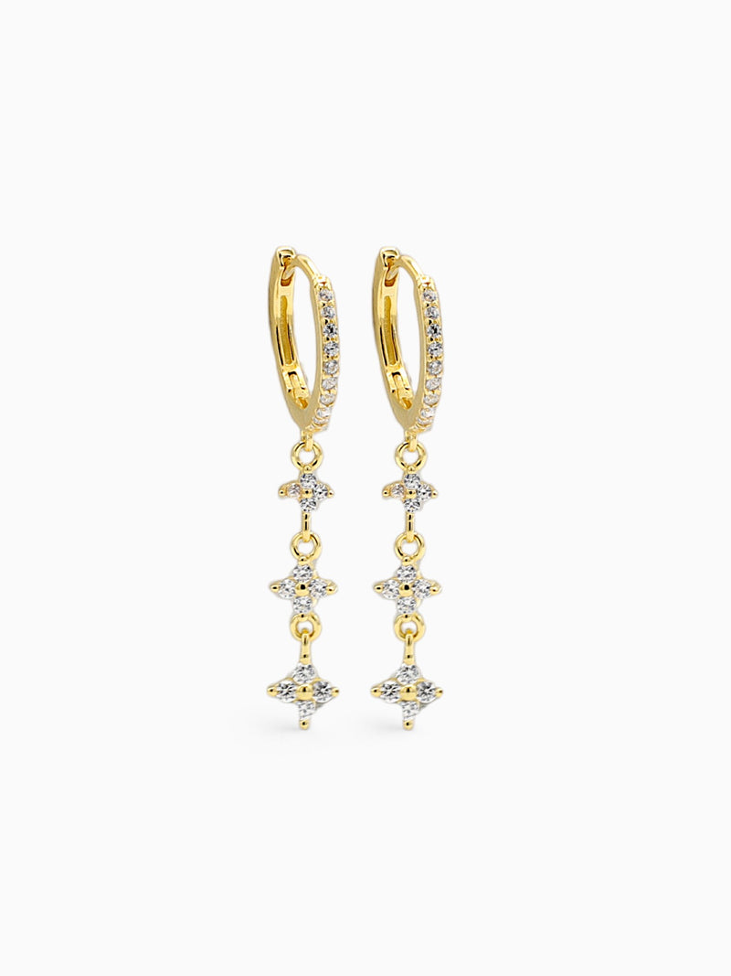 FLOWER DROP CHARM HOOPS