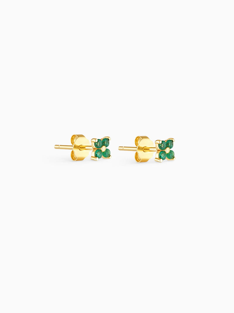 FLOWER STUDS - EMERALD