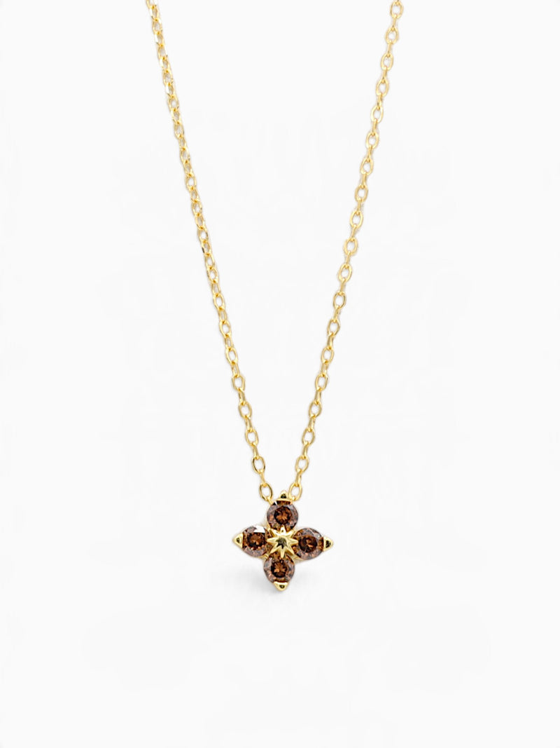 FLOWER NECKLACE - SMOKY QUARTZ
