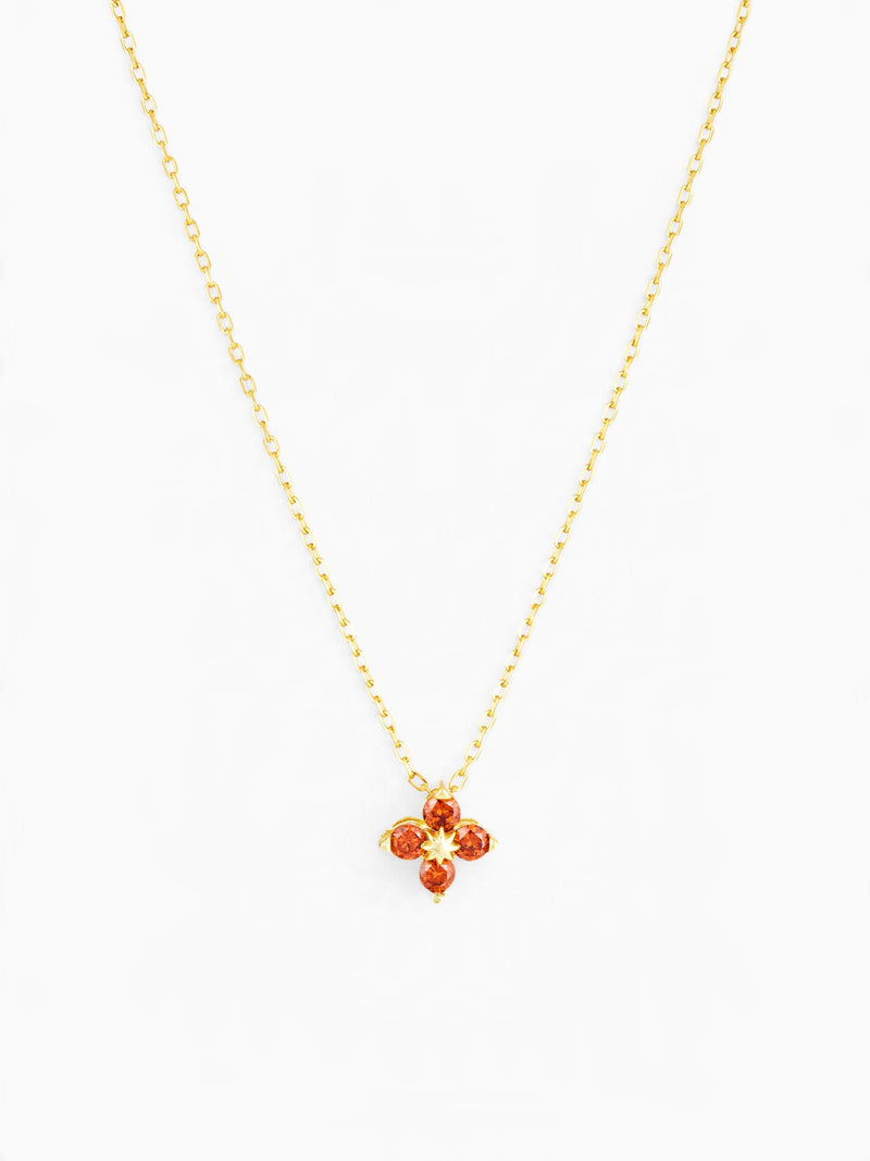 FLOWER NECKLACE - GARNET