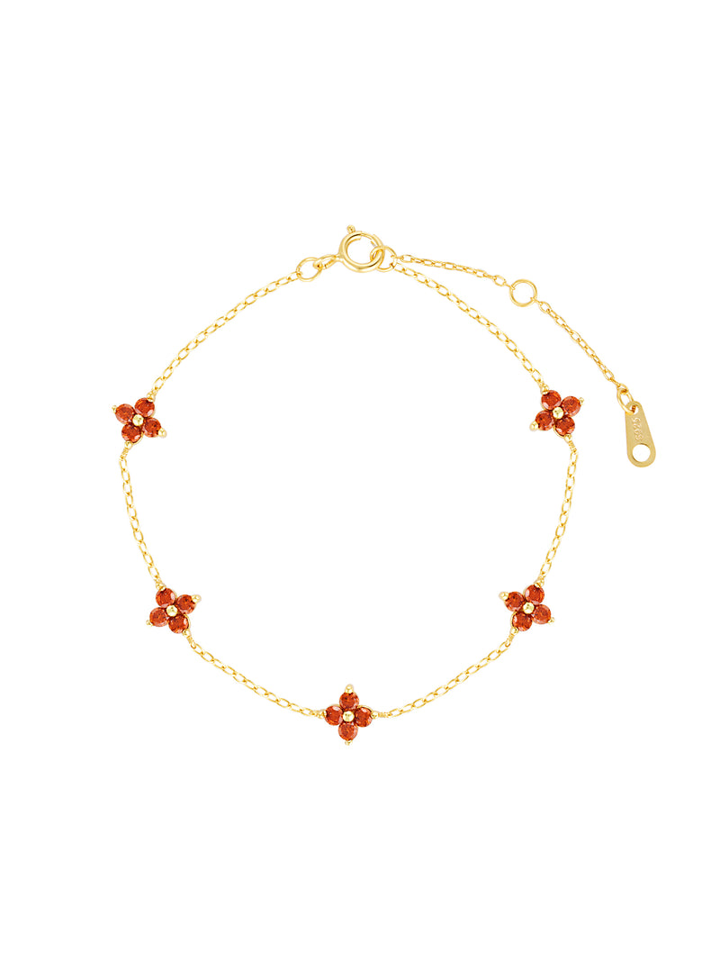 FLOWER MULTI BRACELET - GARNET