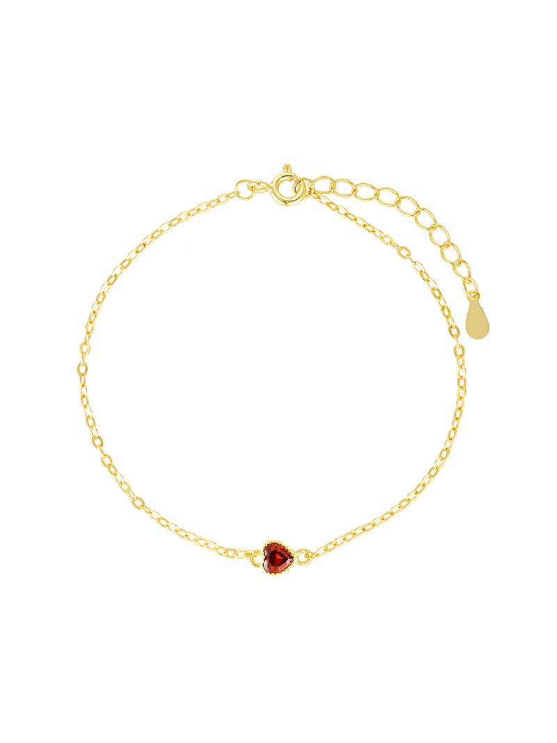 TAKE HEART BRACELET - GARNET