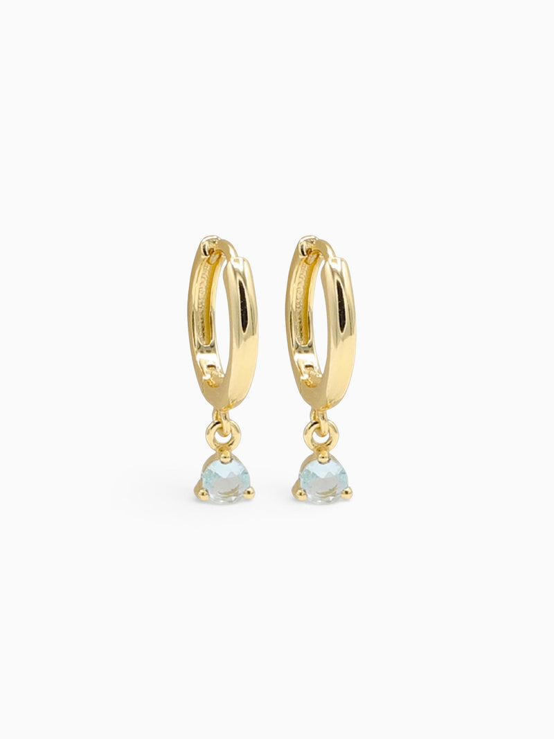 ANGEL CHARM HOOPS - AQUAMARINE