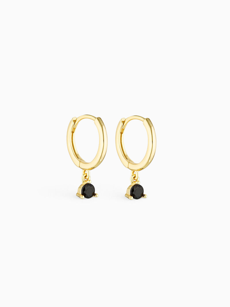ANGEL CHARM HOOPS - ONYX
