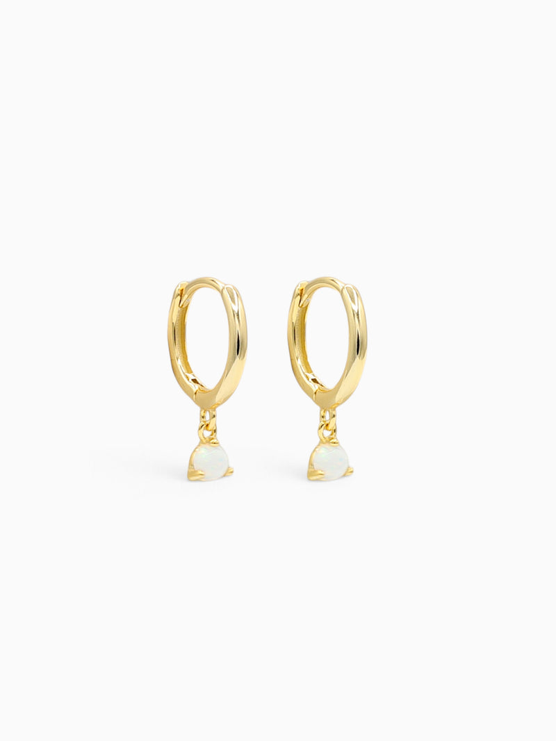 ANGEL CHARM HOOPS - OPAL