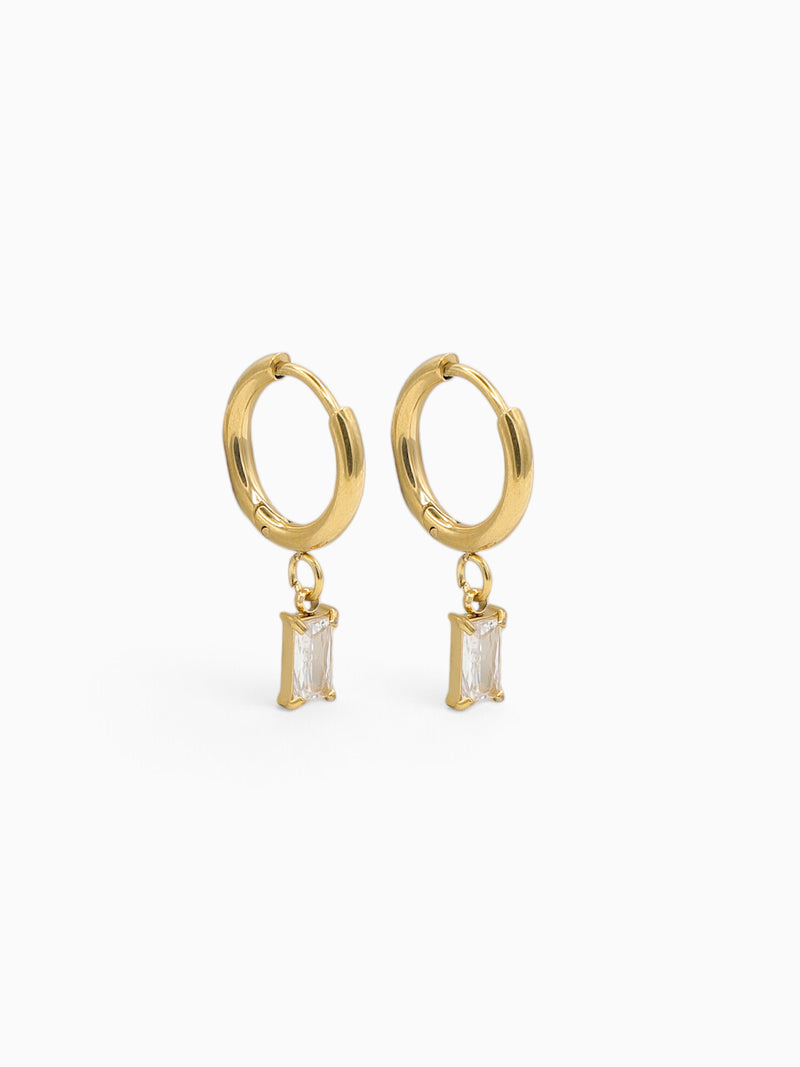 AYLA CHARM HOOPS - CLEAR