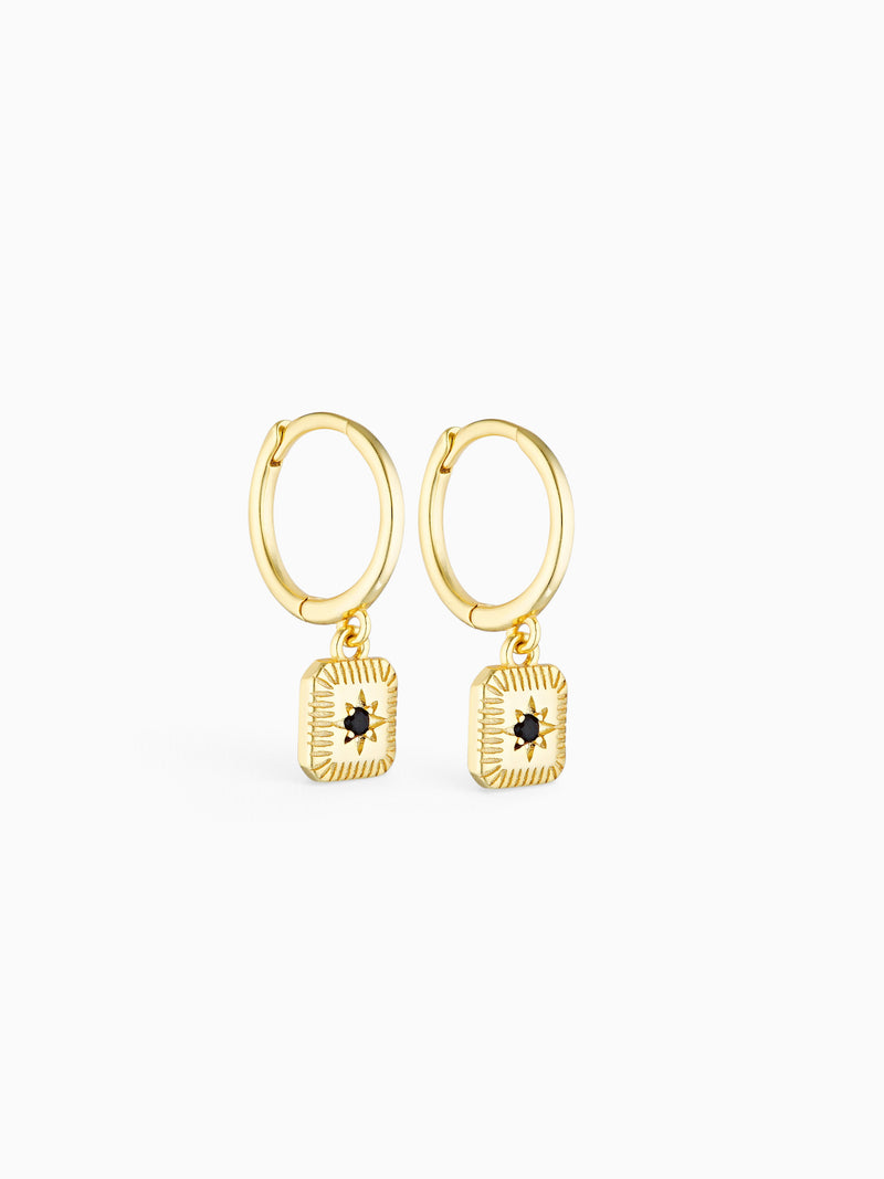 BLOOM CHARM HOOPS - ONYX