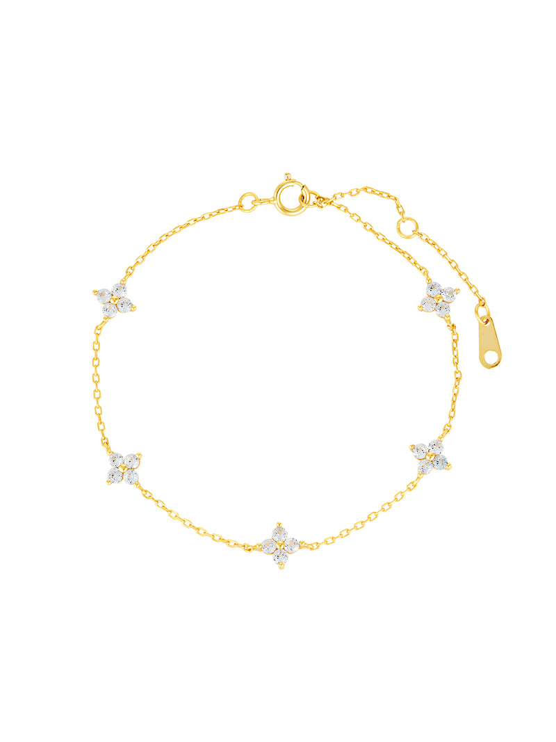 FLOWER MULTI BRACELET - AQUAMARINE