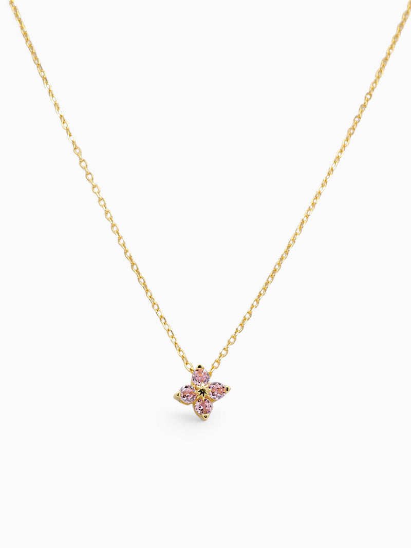 FLOWER NECKLACE  - PINK TOURMALINE