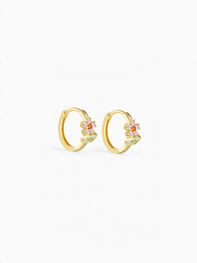 GARDENIA HOOPS - PINK TOURMALINE