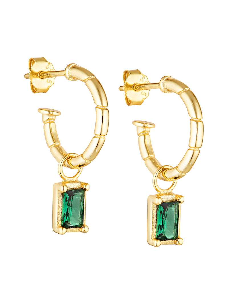 EXTORIA CHARM HOOPS - EMERALD