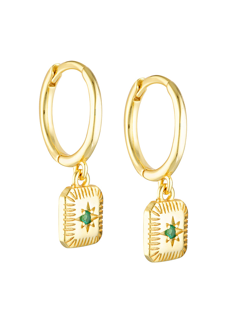 BLOOM CHARM HOOPS - EMERALD