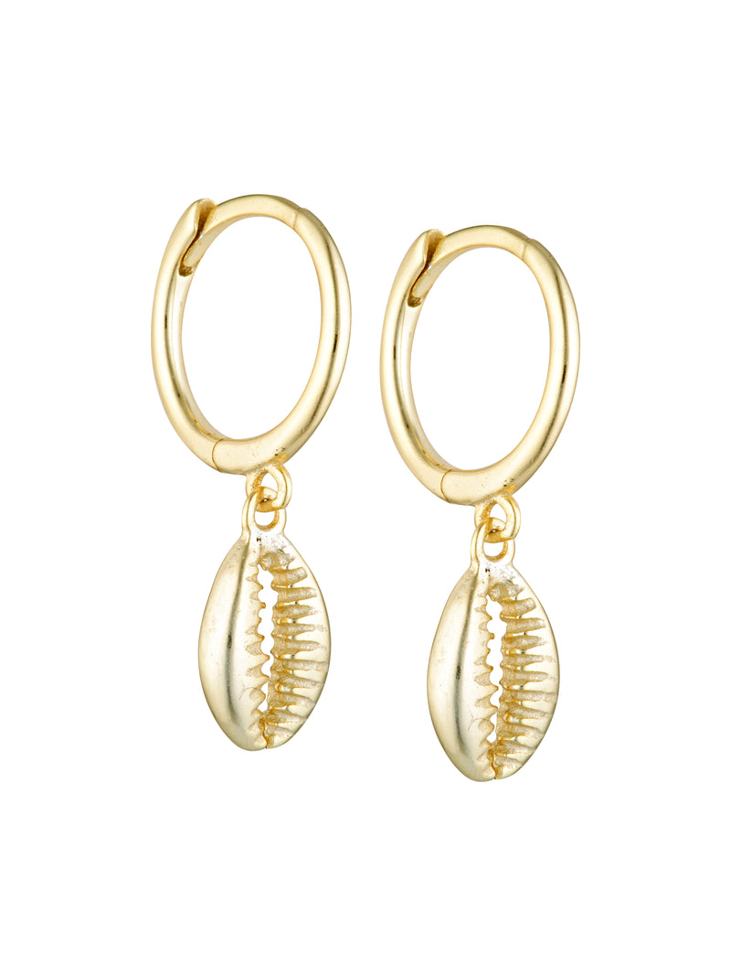 SHELL CHARM HOOPS