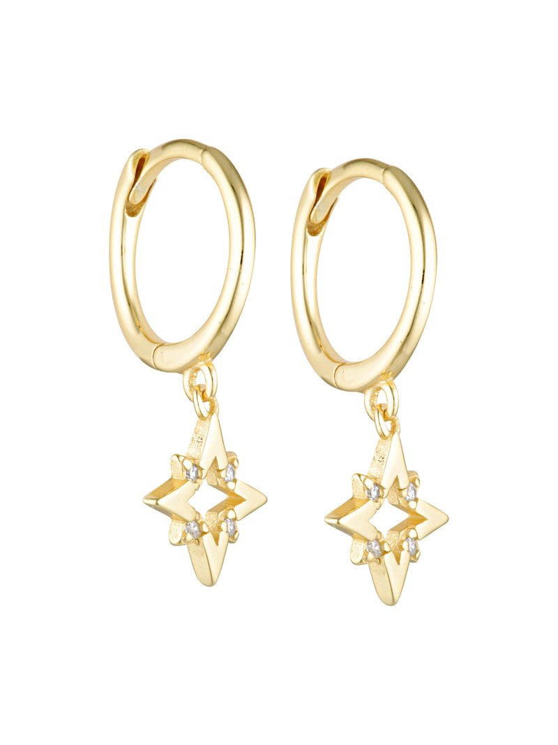 SHOOTING STAR CHARM HOOPS