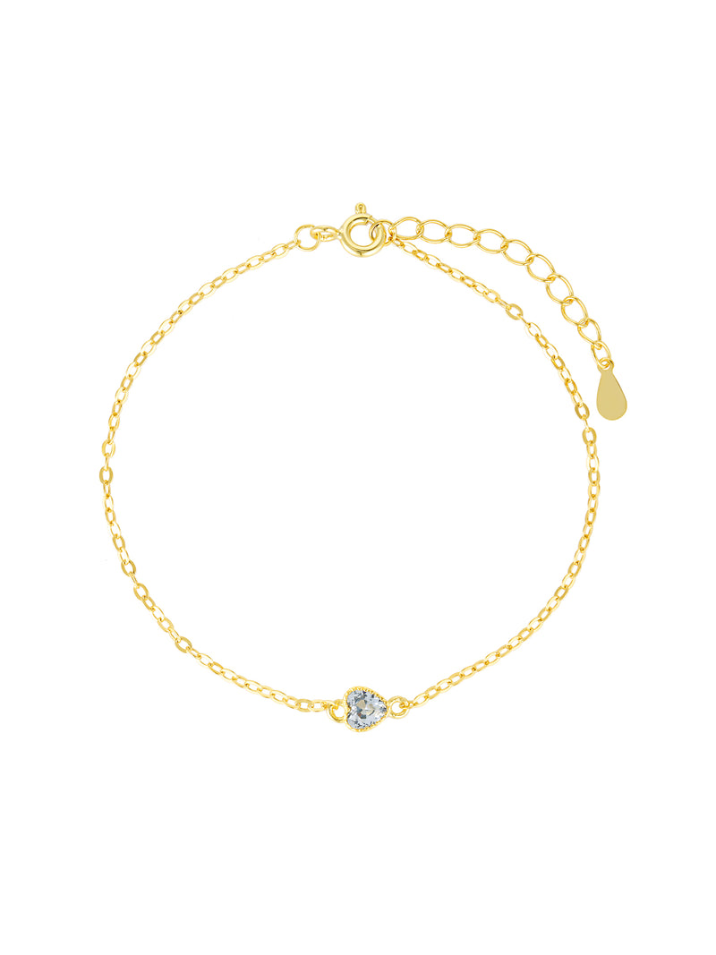 TAKE HEART BRACELET - AQUAMARINE