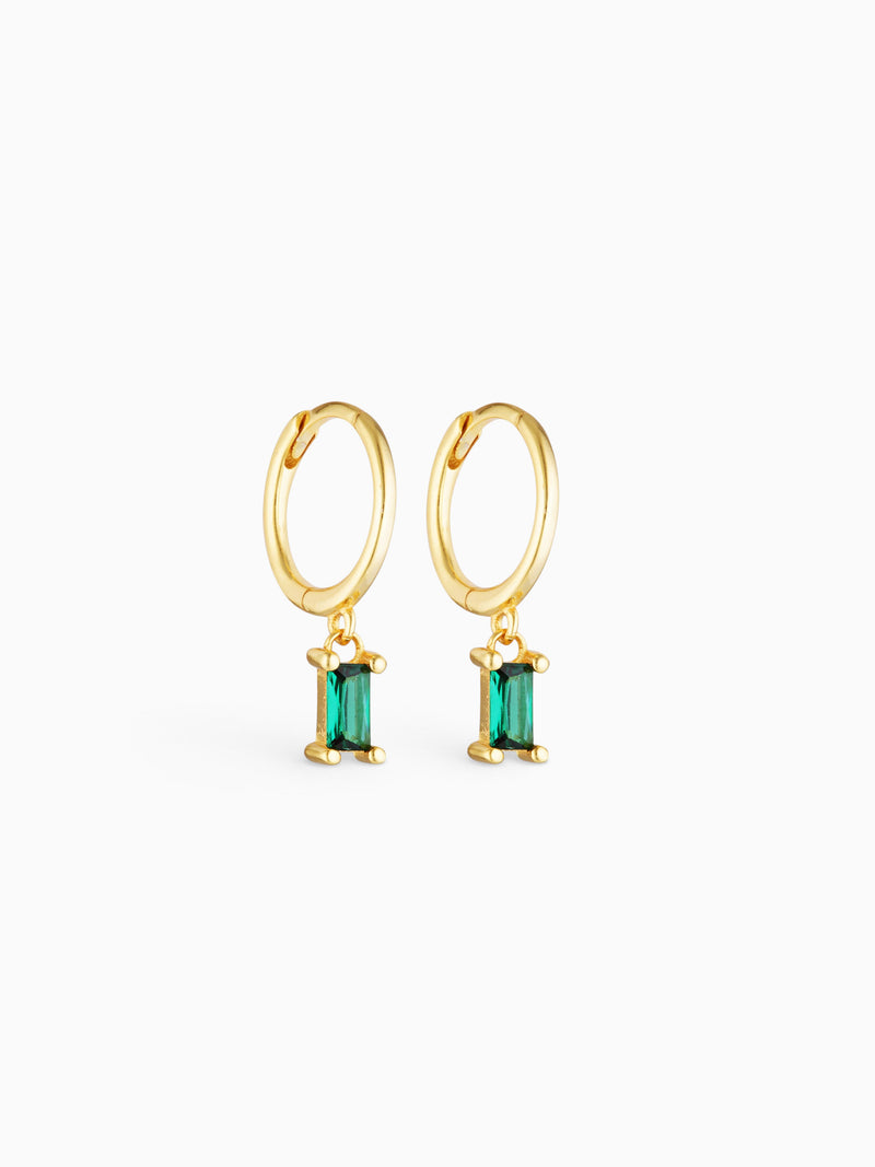 TULIPA CHARM HOOPS - EMERALD