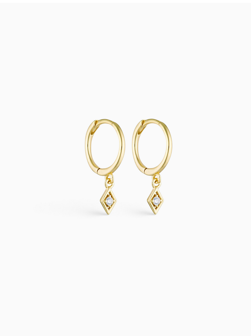 WILLOW CHARM HOOPS - CLEAR