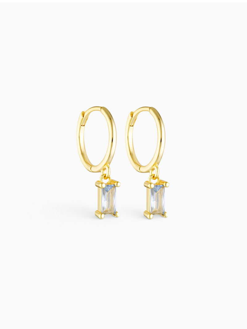 TULIPA CHARM HOOPS - AQUAMARINE
