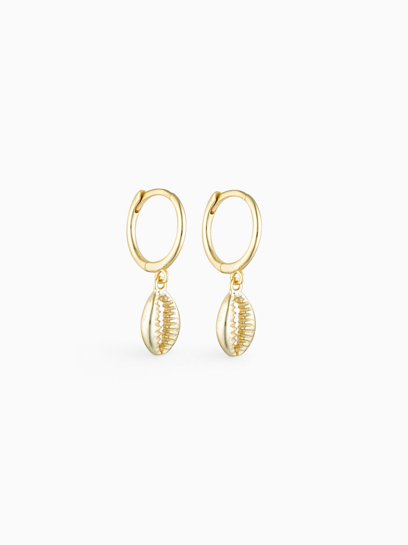 SHELL CHARM HOOPS