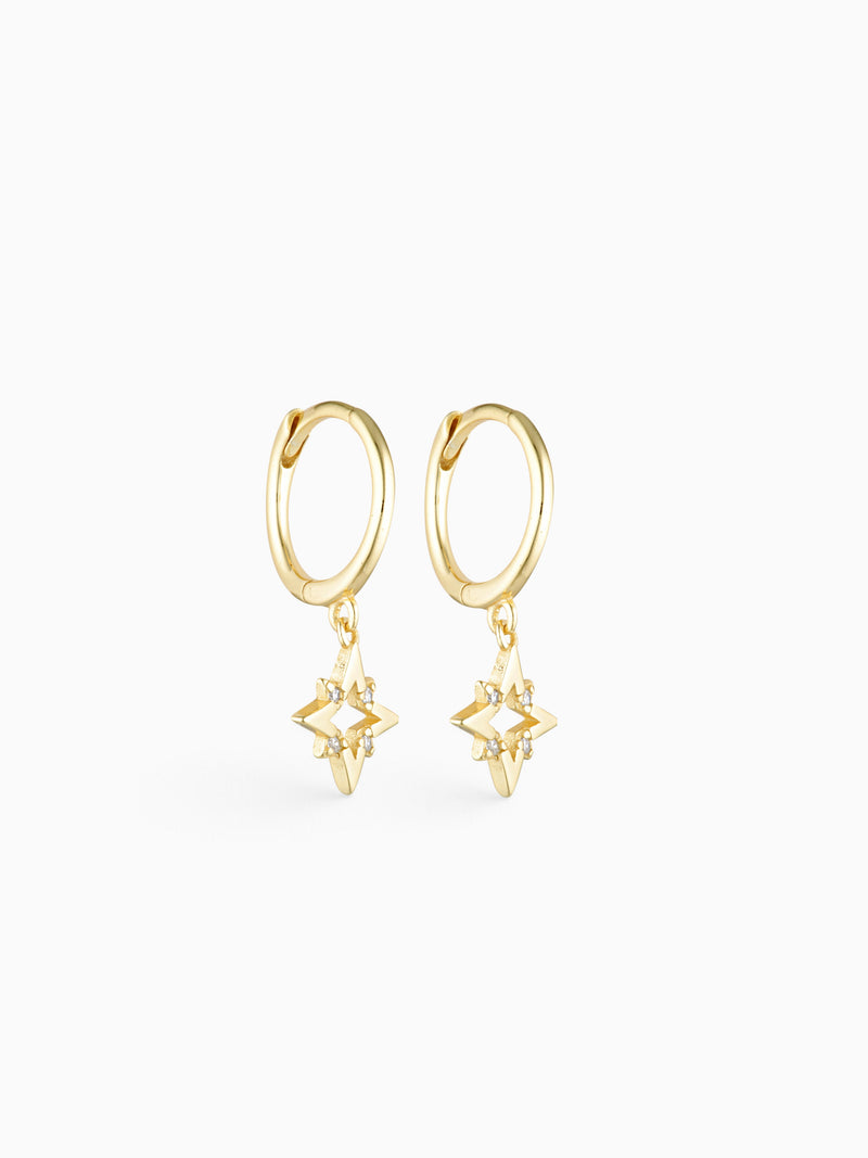 SHOOTING STAR CHARM HOOPS