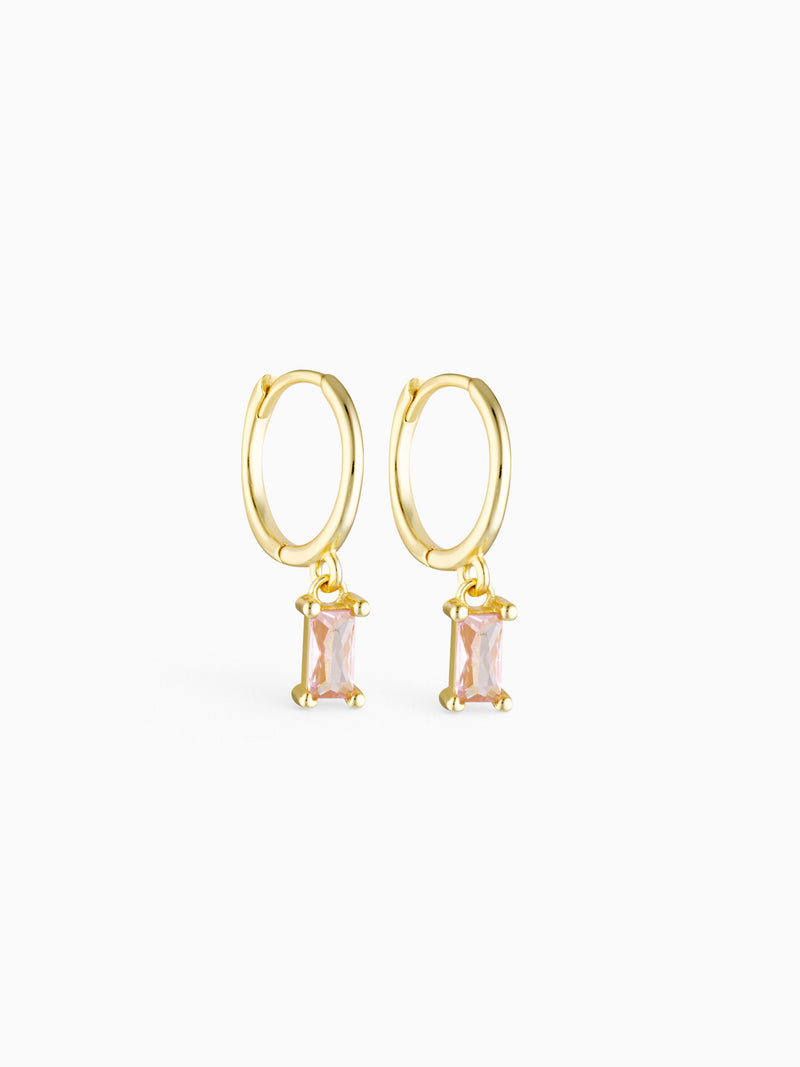 TULIPA CHARM HOOPS - PINK TOURMALINE