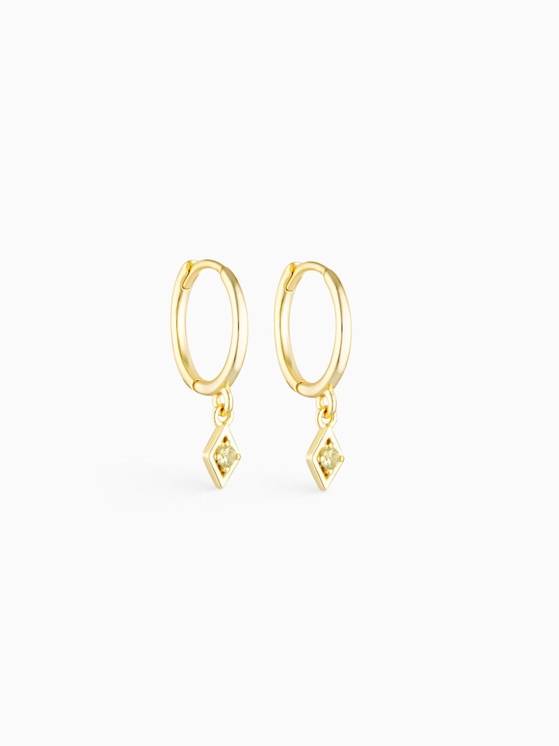 WILLOW CHARM HOOPS  - PERIDOT