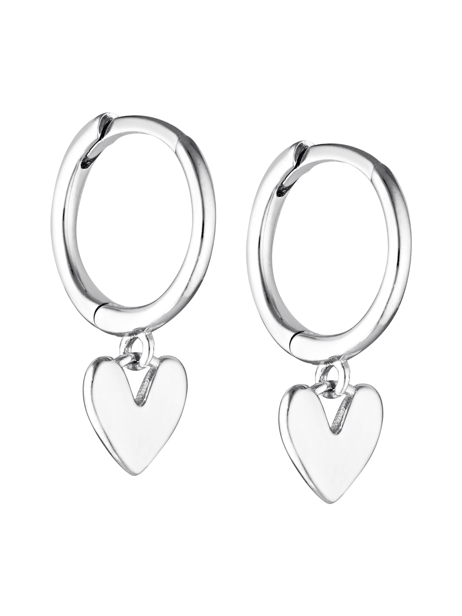 HEART PENDANT HOOPS - STERLING SILVER – Lalume The Label